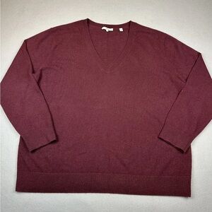 Vince 100% cashmere burgundy v- Neck sweater XXL